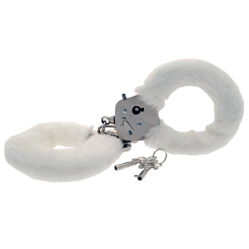 Toy Joy Furry Fun Hand Cuffs White Plush
